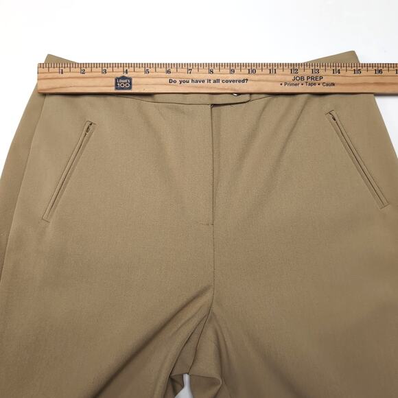 Talbots Casual Dress Ankle Crop Pants Womens Size 10 Tan Hi-Rise Pockets Stretch - Picture 9 of 14